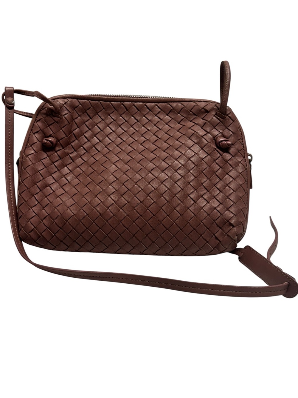 Bottega Veneta Mauve Pink Intrecciato Leather Nodini Crossbody  boho whimsigoth